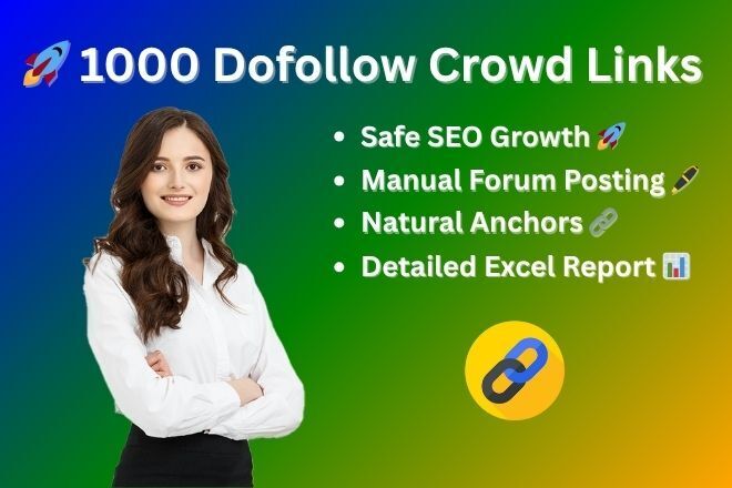 1000 Dofollow Crowd Links для безопасного SEO роста