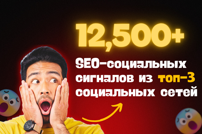 12500 SEO Социальных Сигналов - Социальные сигналы из ТОП-3 соц сетей