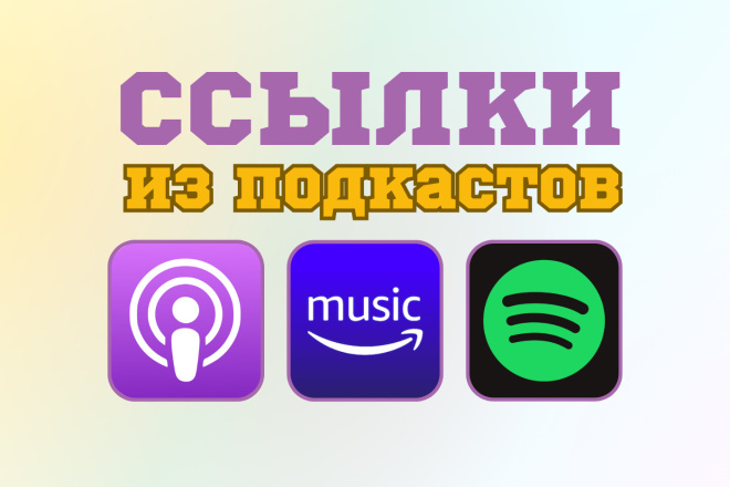 15 ссылок в описаниях к эпизодам подкастов Apple, Spotify, Amazon