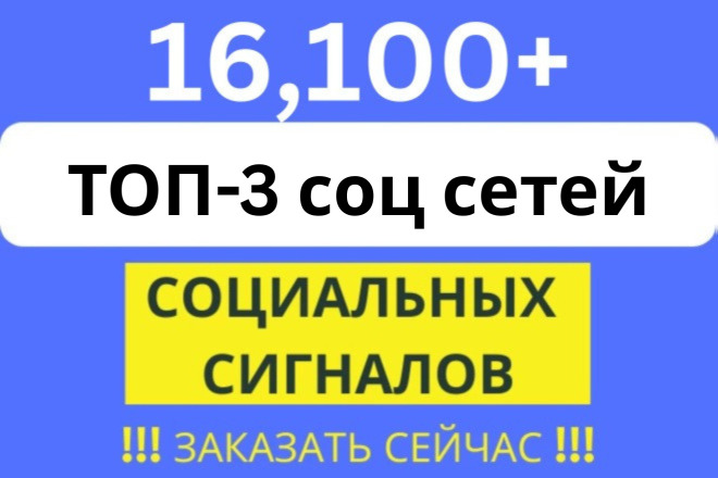 16100 Социальных Сигналов для продвижения сайта