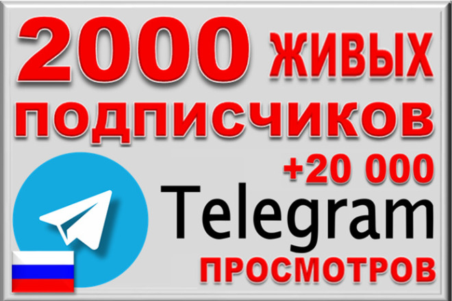2000 русскоязычных подписчиков в Телеграм из РФ + БОНУС. Гарантия