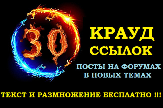 30 постов на форумах в новых темах - Крауд Ссылки. Текст бесплатно