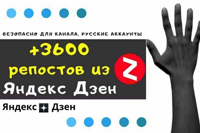 +3600 репостов из Яндекс Дзен, плавная динамика, безопасно для канала