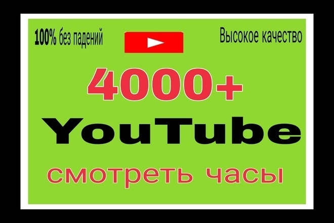 4000 органических часов просмотра на YouTube пожизненная гарантия