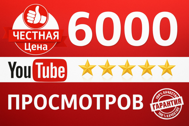 6000 качественных просмотров + 500 лайков. 30 дней гарантия