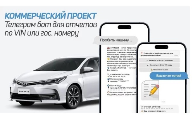 Готовый бизнес #2: уникальный Telegram-бот для проверки авто под КЛЮЧ