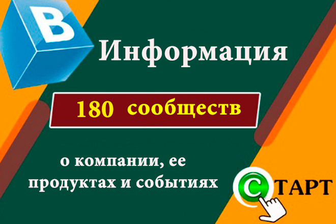 Информация в 180 сообществах ВКонтакте