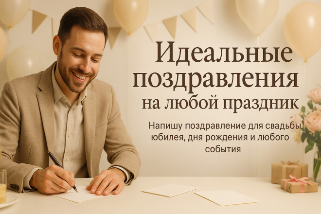 Напишу идеальные поздравления на любой праздник и мероприятие