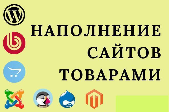 Наполнение сайта в Wordpress и других CMS и интернет магазина товарами