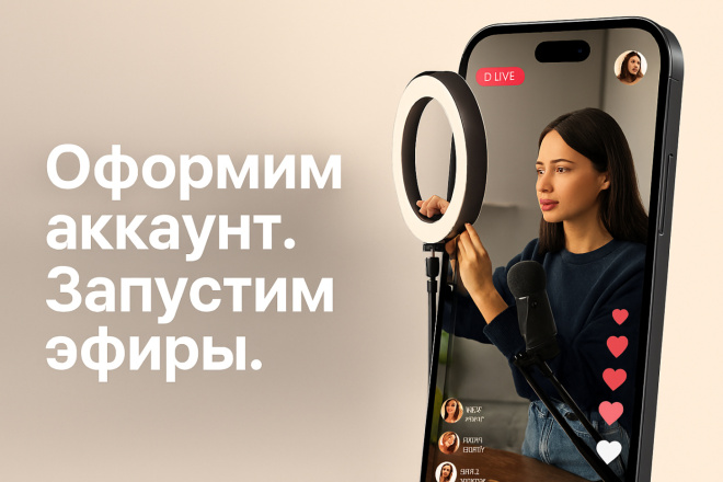 Оформлю TikTok-профиль с Live Studio под запуск и продвижение