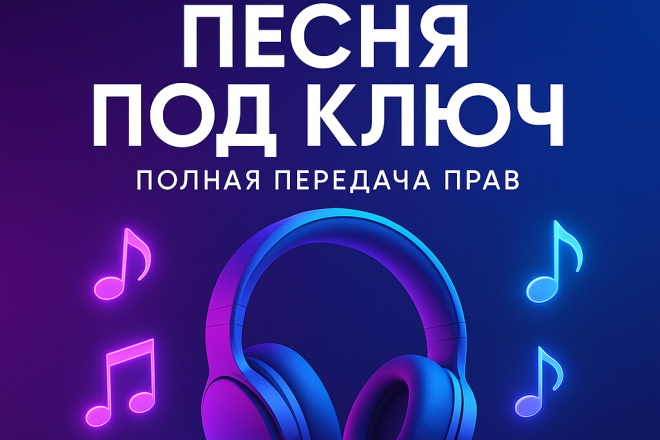 Песня под ключ с полной передачей прав музыка, текст. Любой жанр