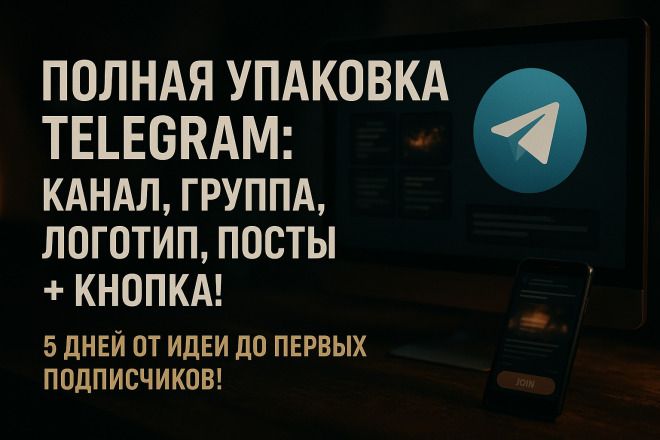 Создание и упаковка telegram-канала+группы: 15 услуг в пакете +кнопка