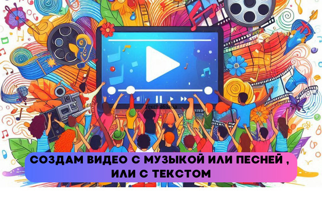Создание видео с музыкой, песней или текстом