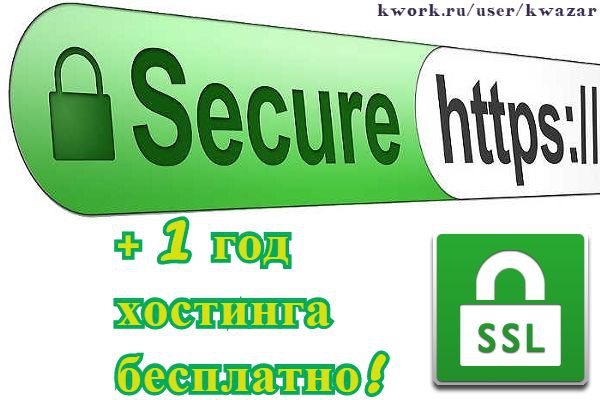 Установлю ssl сертификат https для сайта и хостинг на 1 год бесплатно