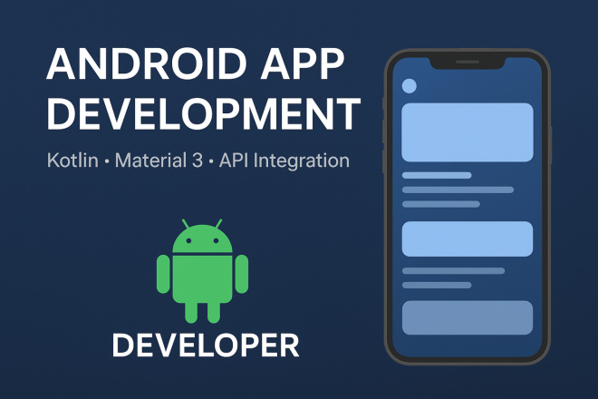 Я создам Android-приложение с интеграцией API и красивым интерфейсом